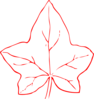 Leaf Red Outline Clip Art