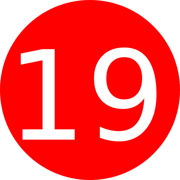 Number 19 Red Background Clip Art at Clker.com - vector clip art online,  royalty free & public domain