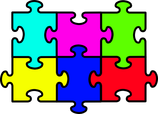 Puzzle Six Pieces Clip Art at  - vector clip art online