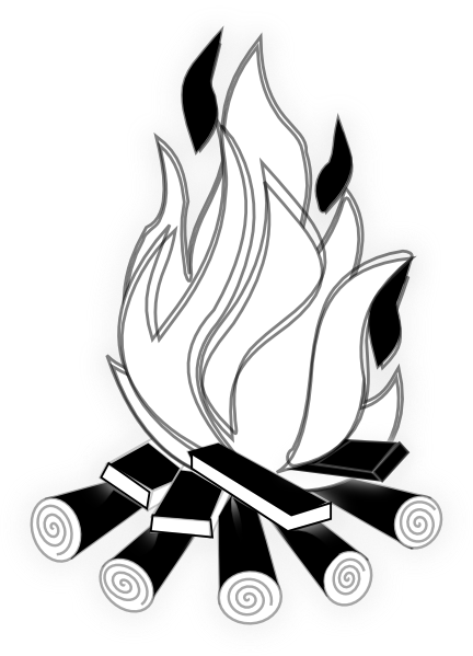 Camp Fire Black And White Clip Art at  - vector clip art online,  royalty free & public domain