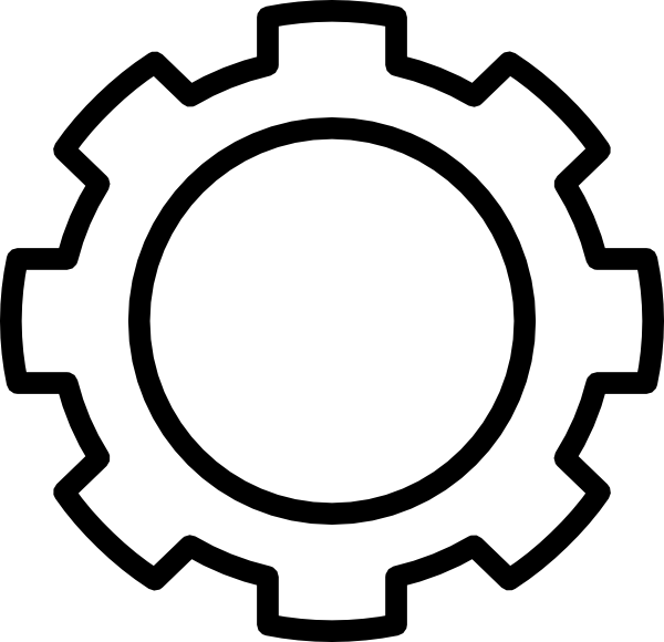 gears clip art black and white