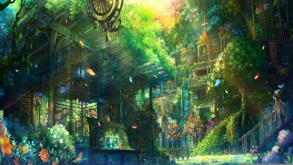 Anime Forest Town | Free Images at Clker.com - vector clip art online,  royalty free & public domain