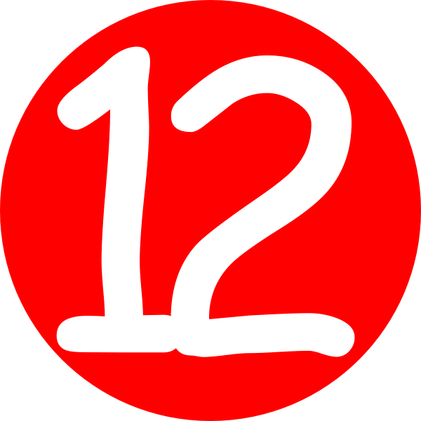 Red, Rounded,with Number 12 Clip Art at - vector clip art online, royalty free & public domain Red, Rounded,with Number 12 Clip Art at - vector clip art online, royalty free & public domain