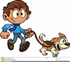 Clipart Child Walking Dog Image