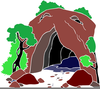 Bear In Cave Clipart Image
