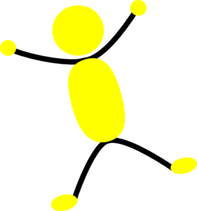 Yellow And Black Man Jumping Clip Art