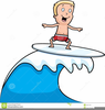 Dog Surfing Clipart Image
