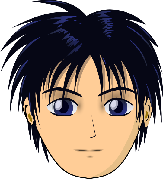 anime boy with brown hair. Asian Anime Boy Head