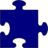 Navy Border Puzzle Piece Top Clip Art