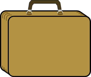 Little Tan Suitcase Clip Art