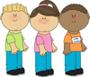 Children Lining Up Clipart Image