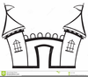 Castle Black White Clipart Image