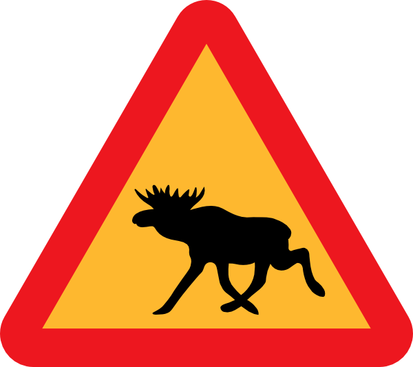 Warning Moose Roadsign Clip Art at Clker.com - vector clip art online