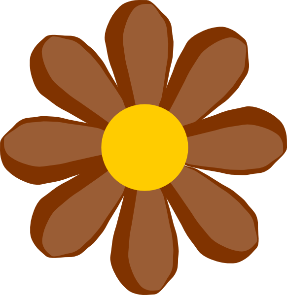 clip art flower. Brown Flower clip art
