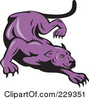 Royalty Free Rf Clipart Illustration Of A Stalking Purple Panther Image