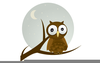 Owl And Moon Clipart Image