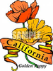 The Golden Poppy Surrounded By A California Ribbon Image