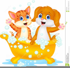 Dog In Bath Clipart Image