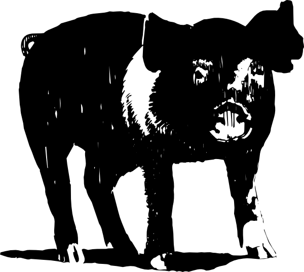 clipart pig black and white - photo #11