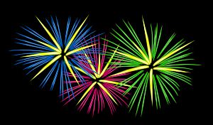 Three Colour Fireworks Clip Art