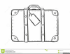 Suitcase Black And White Clipart Image