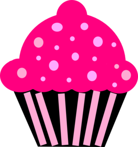 Cupcake Pink Black Clip Art