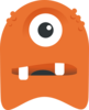 Orange One Eyed Monster Clip Art