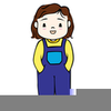 Girl Overalls Clipart Image