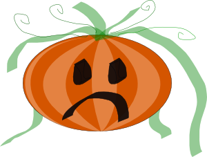 Decorated Sad Pumpkin Clip Art