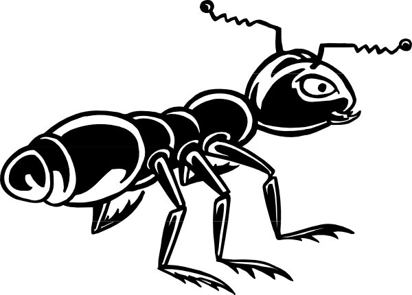 free ant clipart black and white - photo #17