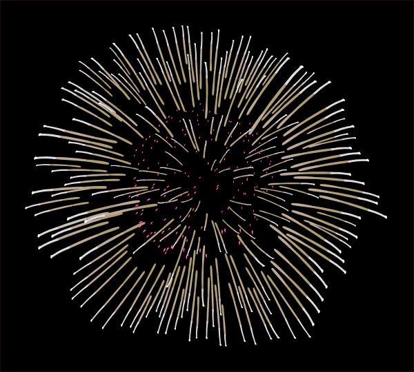 fireworks clipart black and white. White And Pink Fireworks