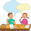 Two Kids Talking Clipart Image