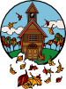 School In Fall Clip Art