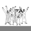 Black And White Worshipping Clipart Image