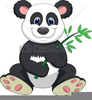 Clipart Of Panda Eating Bamboo Image