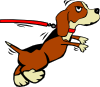 Dog On Leash Cartoon Clip Art