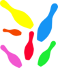 Color Bowling Pins Clip Art
