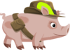 Inhabitants Npc Piggy Explorer Clip Art