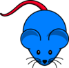 Blue Mouse Red Tail Clip Art
