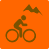 Mountain Biker Sign Orange Clip Art
