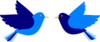 Two Blue Birds Clip Art