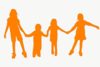 Kids Holding Hands Orange Clip Art