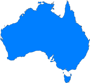Blue Map Australia Clip Art