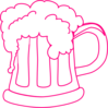 Pink Outline Beer Mug Clip Art