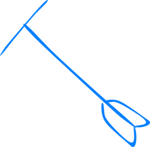 Embedded Blue Arrow Tail Up Left Clip Art