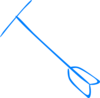 Embedded Blue Arrow Tail Up Left Clip Art