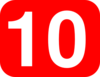 Number 10 Red Background Clip Art