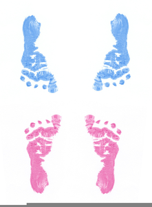 pink and blue baby booties
