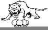Black And White Wildcat Clipart Image