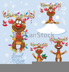 Reindeer With Christmas Lights Clipart Image